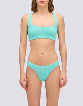 SLIP SGAMBATO A VITA ALTA IN TESSUTO GOFFRATO