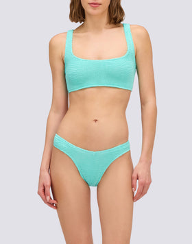 SLIP SGAMBATO A VITA ALTA IN TESSUTO GOFFRATO