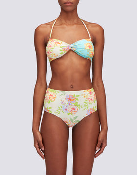 QUARZO - TOP A FASCIA STAMPA FLOWER BUNCH