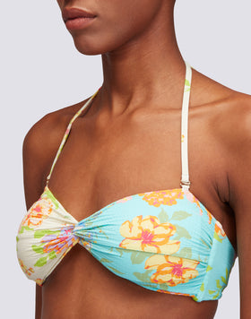 QUARZO - TOP A FASCIA STAMPA FLOWER BUNCH