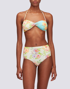 QUARZO - TOP A FASCIA STAMPA FLOWER BUNCH