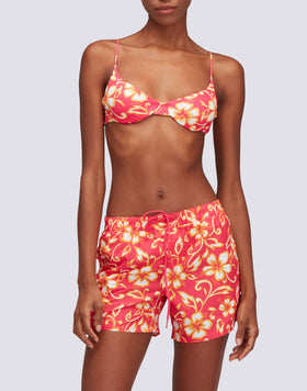 COAST - REPREVE® BEACH SHORTS WITH SK23 HIBISCUS PRINT