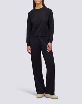 SWEAT-SHIRT EN MAILLE À COL RAS DU COU POUR FEMME AVEC LOGO BRODÉ