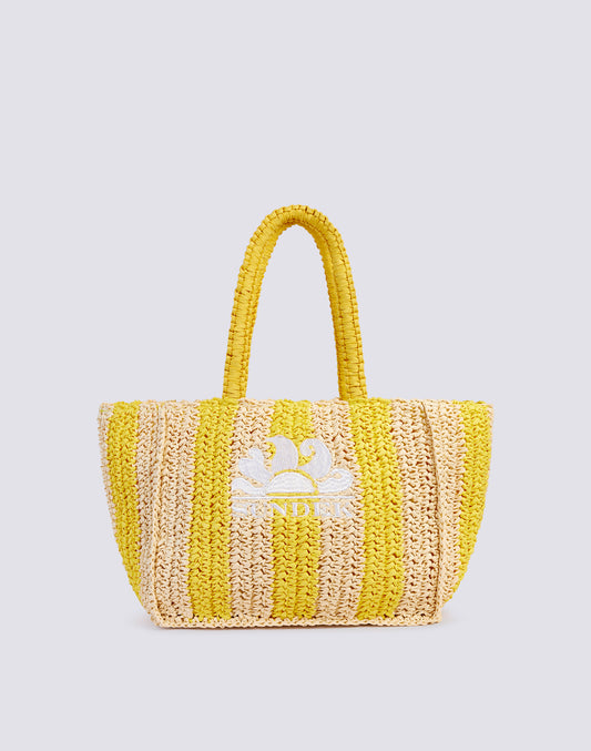 VITA - WOVEN STRAW BAG WITH EMBROIDERED LOGO