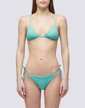 ANITA - SLIP CON FIANCHI REGOLABILI E TRAMA JACQUARD HIBISCUS