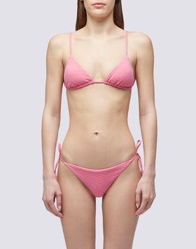 ANITA - SLIP CON FIANCHI REGOLABILI E TRAMA JACQUARD HIBISCUS