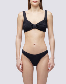 HIGH-LEG BRIEF IN EMBOSSED FABRIC