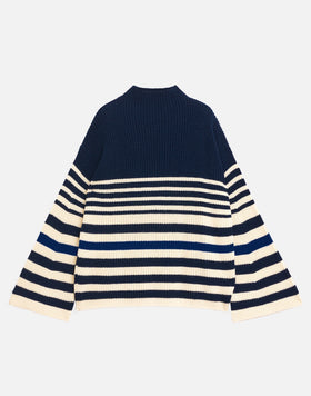 MAGLIONE A RIGHE CON COLLO A TARTARUGA