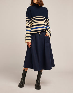 MAGLIONE A RIGHE CON COLLO A TARTARUGA