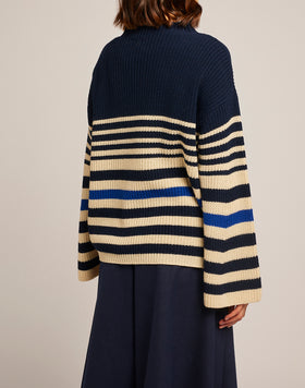 MAGLIONE A RIGHE CON COLLO A TARTARUGA