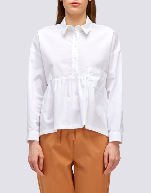 CHEMISE EN POPELINE À VOLANTS
