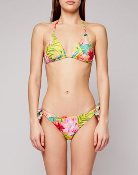 AMORA - SLIP CON FIOCCHI REGOLABILI E STAMPA FIORITA