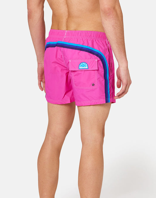 SHORT SWIM SHORTS WITH AN ELASTICATED WAISTBANDICONIC TAFFETA