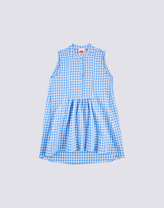 VICHY COTTON SLEEVELESS DRESS