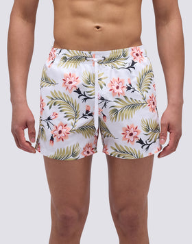 MAILLOT DE BAIN COURT À TAILLE ÉLASTIQUE ET IMPRIMÉ MURALÉE