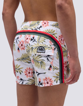 MAILLOT DE BAIN COURT À TAILLE ÉLASTIQUE ET IMPRIMÉ MURALÉE