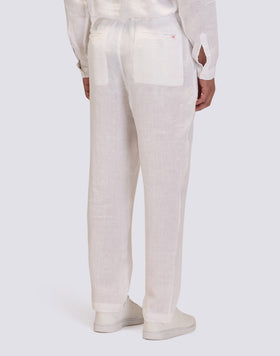 PANTALONI SEMI ELASTICIZZATI IN LINO