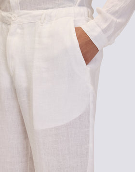 PANTALONI SEMI ELASTICIZZATI IN LINO