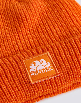 RIBBED CHILD'S HAT WITH LOGO