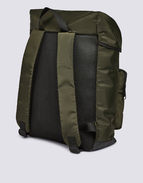 SHINY NYLON BACKPACK WITH CARGO POCKETS