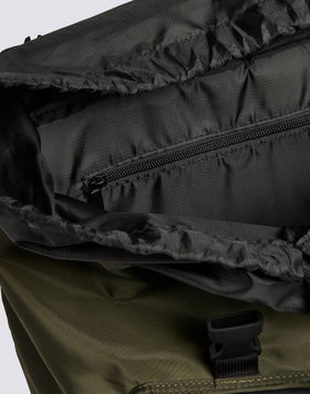 SHINY NYLON BACKPACK WITH CARGO POCKETS