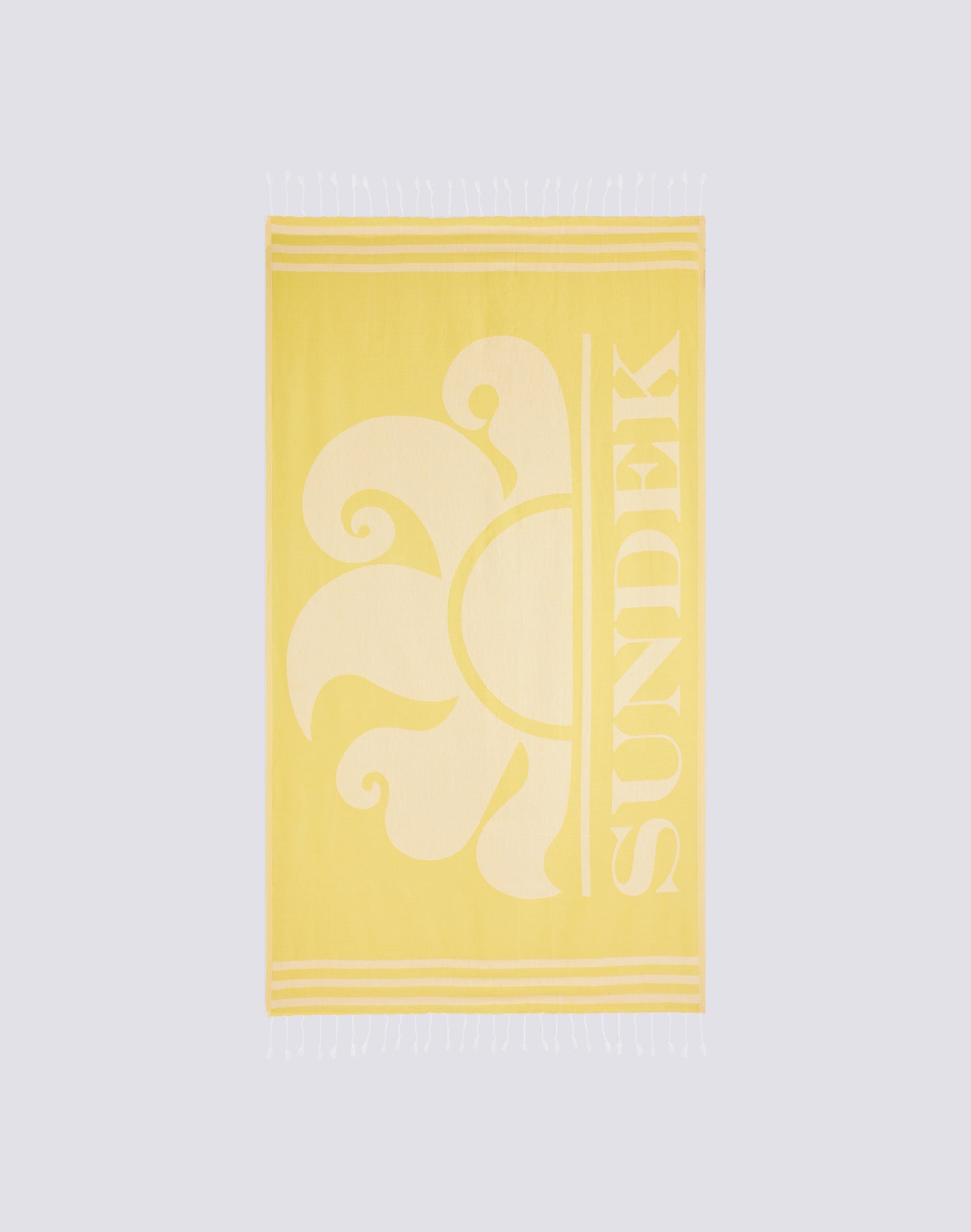 FOUTA JACQUARD BEACH TOWEL WITH LOGO