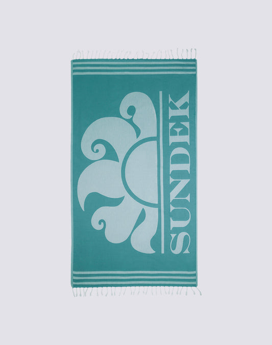 JACQUARD FOUTA BEACH TOWEL WITH LOGO