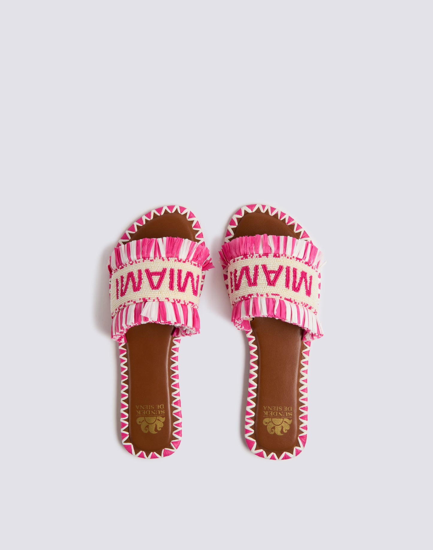 BAND SLIPPERS WITH BEADS AND RAFFIA MIAMI