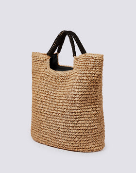 MAXI SAC EN PAILLE DE PAPIER TISSÉ