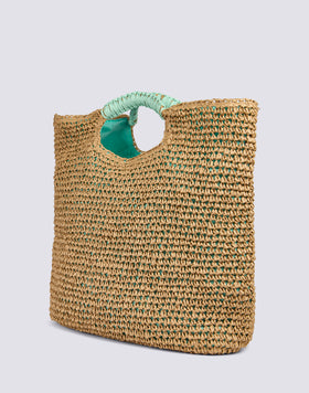 MAXI BORSA IN PAPER STRAW INTRECCIATA