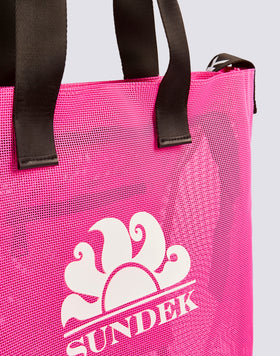 SAC DE PLAGE EN MAILLE AVEC LOGO