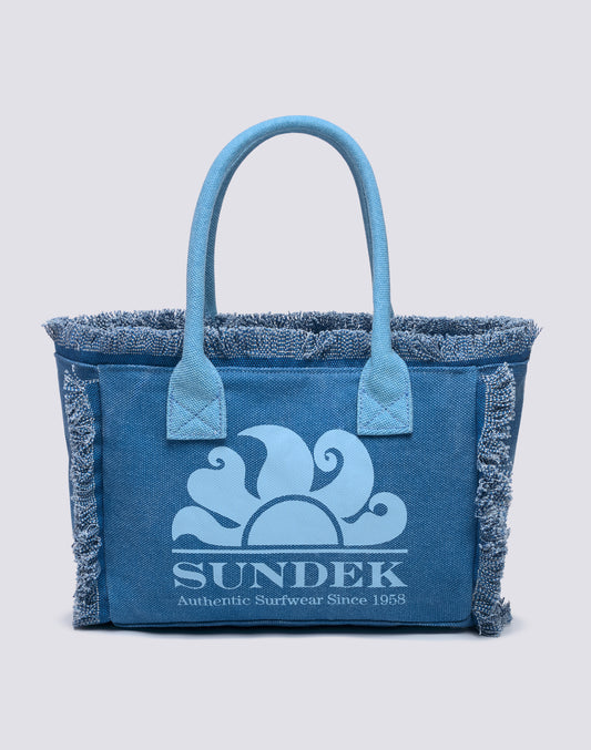 BOLSO TOTE REGULAR CON EFECTO STONE WASHED
