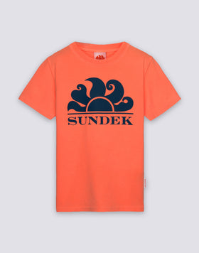 BOYS' SHORT-SLEEVED T-SHIRT IN OVERDYED COTTON