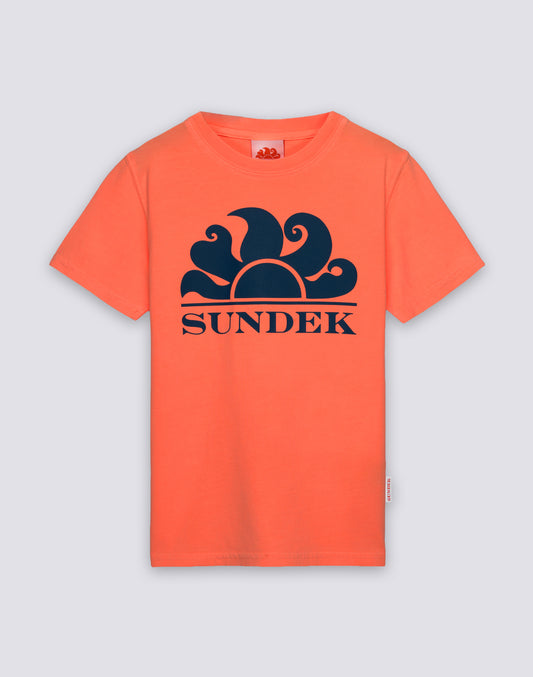 CAMISETA DE MANGA CORTA DE ALGODÓN SOBRETEÑIDO PARA NIÑO