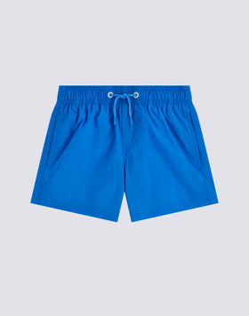 BOYS' SHORT SWIMSHORTS WITH ELASTICATED WAIST AND CRINKLED FABRIC