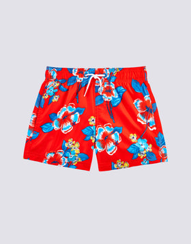 REPREVE® TRAJE DE BAÑO CORTO CON CINTURA ELÁSTICA Y ESTAMPADO HIBI PANSY