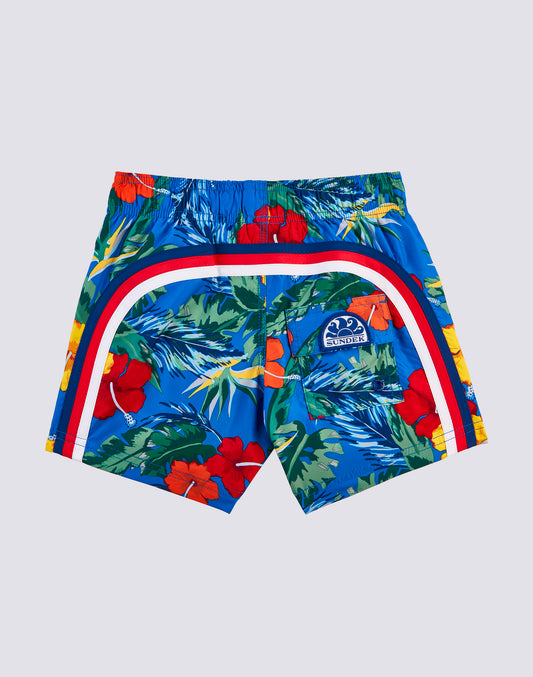 REPREVE® TRAJE DE BAÑO CORTO CON CINTURA ELÁSTICA Y ESTAMPADO MASTERPIECE