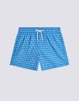 MAILLOT DE BAIN COURT À TAILLE ÉLASTIQUE REPREVE® AVEC IMPRIMÉ MAJOLICA SUNSET