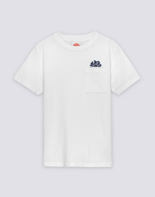 CAMISETA DE MANGA CORTA PARA NIÑO CON BOLSILLO Y LOGOTIPO EN LA PARTE DELANTERA