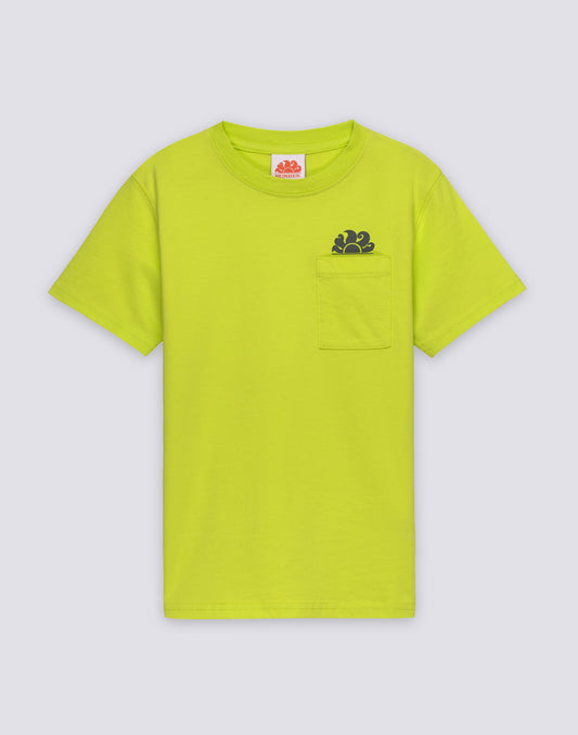 BOYS' SHORT-SLEEVED T-SHIRT WITH POCKET AND LOGO ON THE FRONT