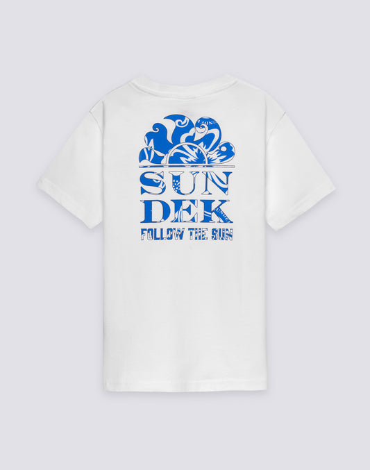 T-SHIRT BAMBINO CON STAMPA POSTERIORE FOLLOW THE SUN HIBISCUS