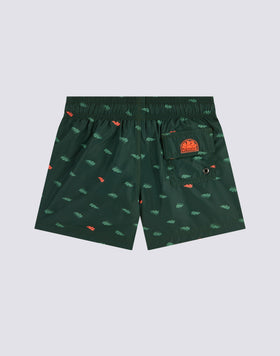MAILLOT DE BAIN COURT À TAILLE ÉLASTIQUE ET IMPRIMÉ MONOGRAMME EN POLYESTER RECYCLÉ