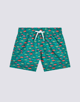 COSTUME DA BAGNO CORTO VITA ELASTICATA STAMPA FISHBALL IN POLY RICICLATO