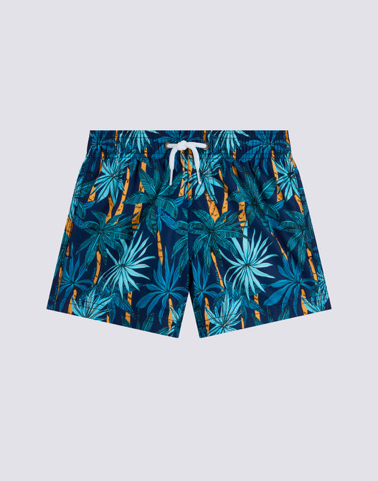 SHORT SWIMSHORTS WITH ELASTIC WAIST AND JUNGLE FEVER PRINT IN RECYCLED POLYESTER