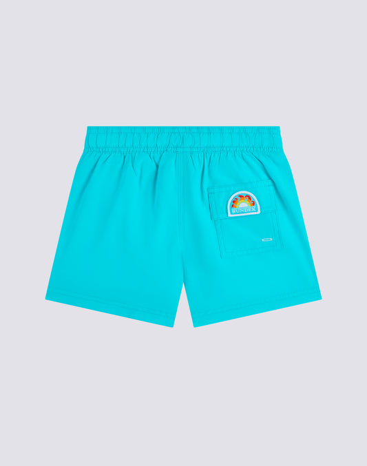 REPREVE® RECYCLED POLYESTER BOYS' SWIMSHORTS WITH TRICOLOUR DETAILS
