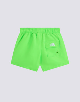 ICONIC TAFFETA ELASTICATED WAIST SHORT SWIMSHORTS WITH RAINBOW EMBROIDERY