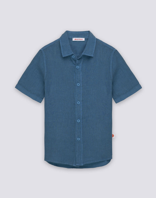 CAMISA DE LINO DE MANGA CORTA PARA NIÑO
