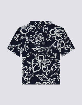 CAMICIA DA BAMBINO MODELLO BOWLING CON STAMPA FLOREALE