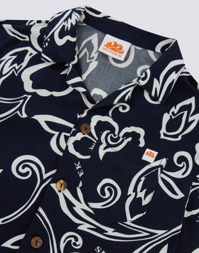 CAMICIA DA BAMBINO MODELLO BOWLING CON STAMPA FLOREALE