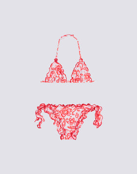 BIKINI BAMBINA CON STAMPA HIBISCUS SK23